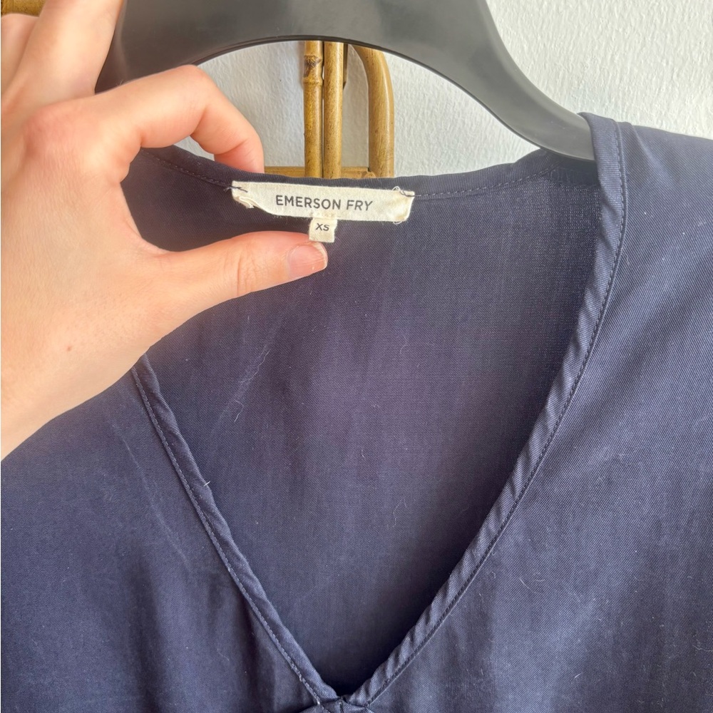 Emerson Fry Delphine Button Front Dress Navy - Picture 3 of 8